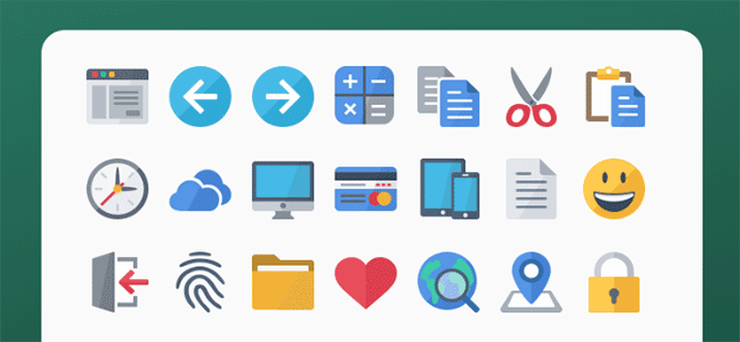 Flat Design icons preview