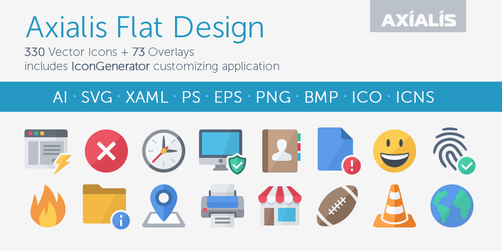 Flat Design icons preview