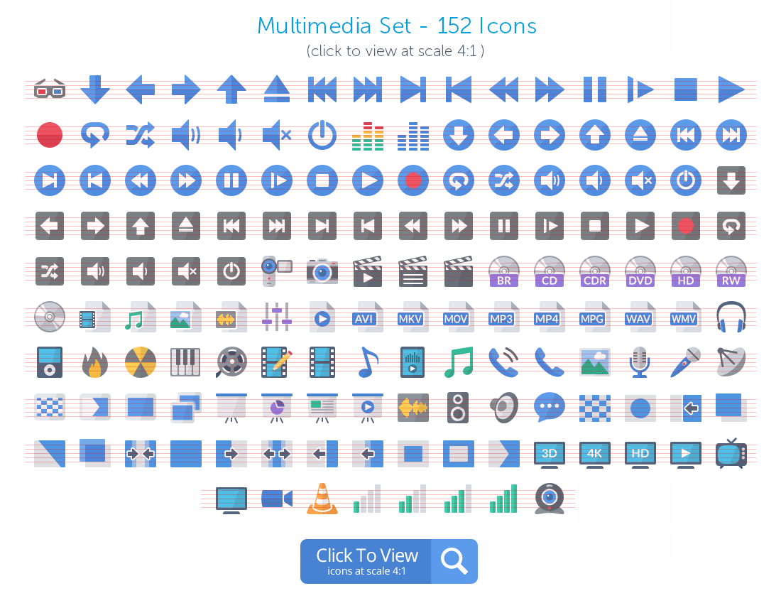 Multimedia icons preview