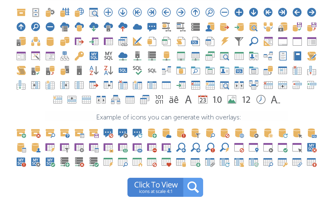 Database icons preview