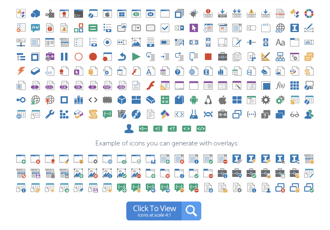 Development icons preview
