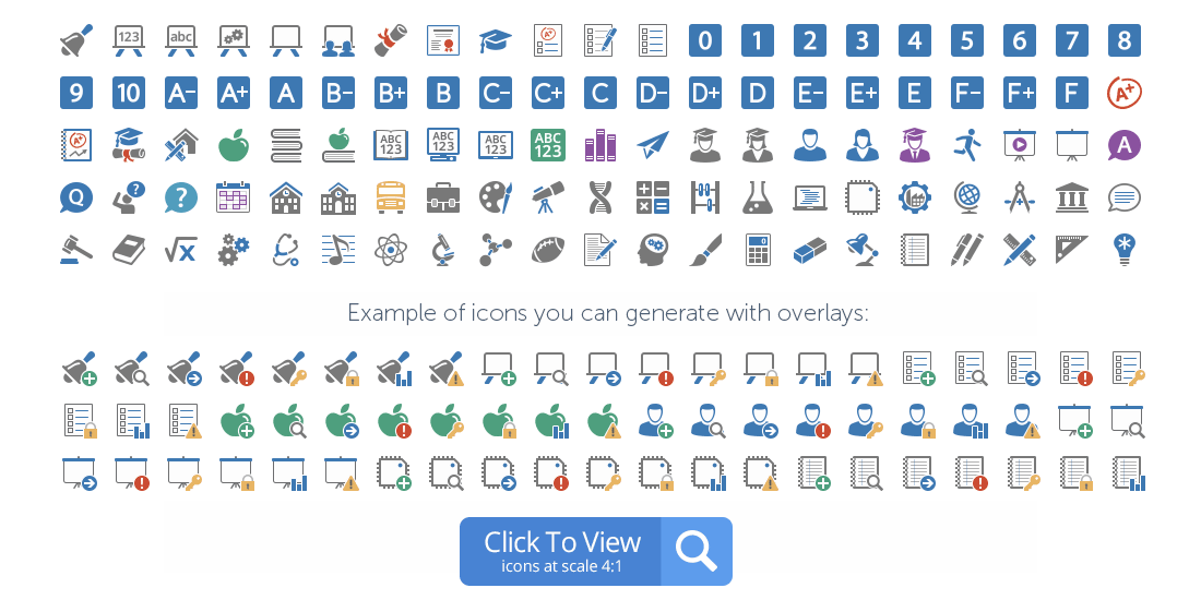 Education icons preview