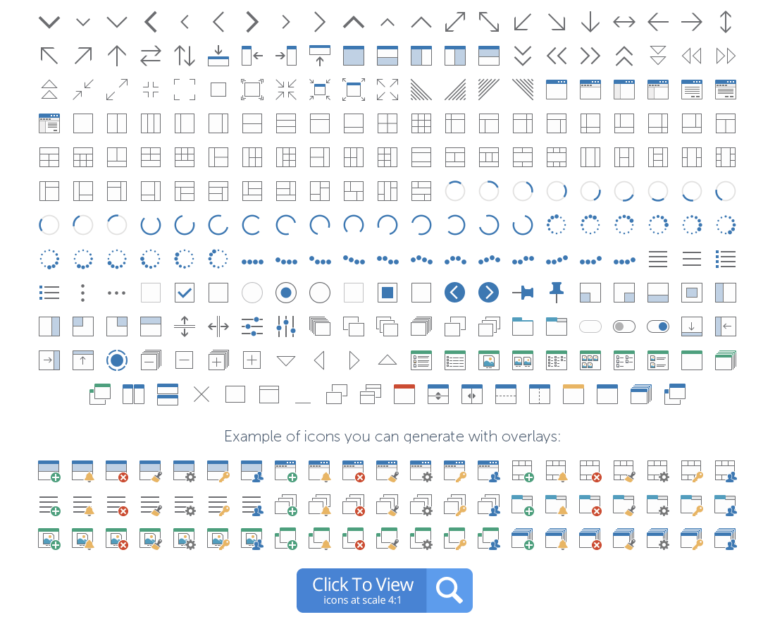 Interface icons preview