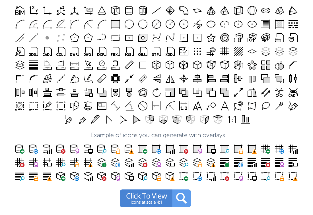 CAD icons preview