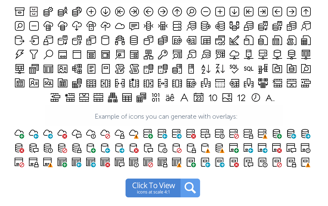 Database icons preview