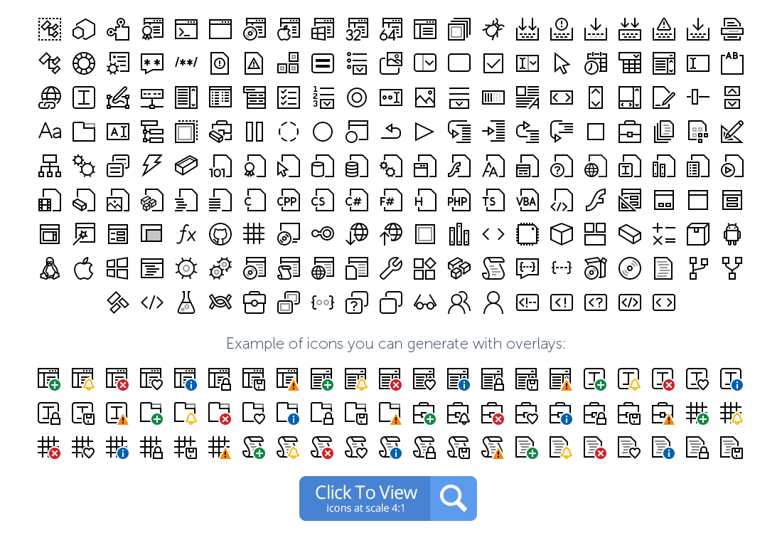 Development icons preview