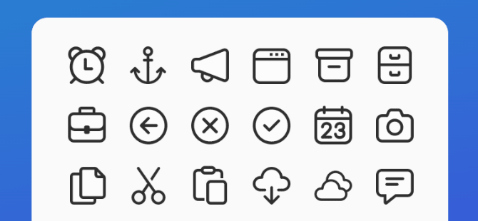 Fluent System icons preview
