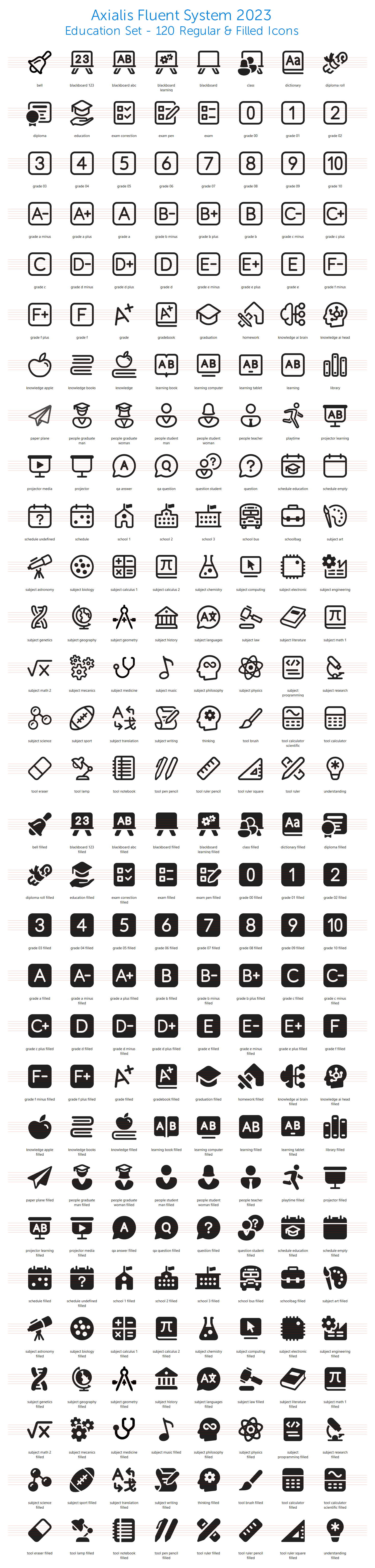 Education icons preview