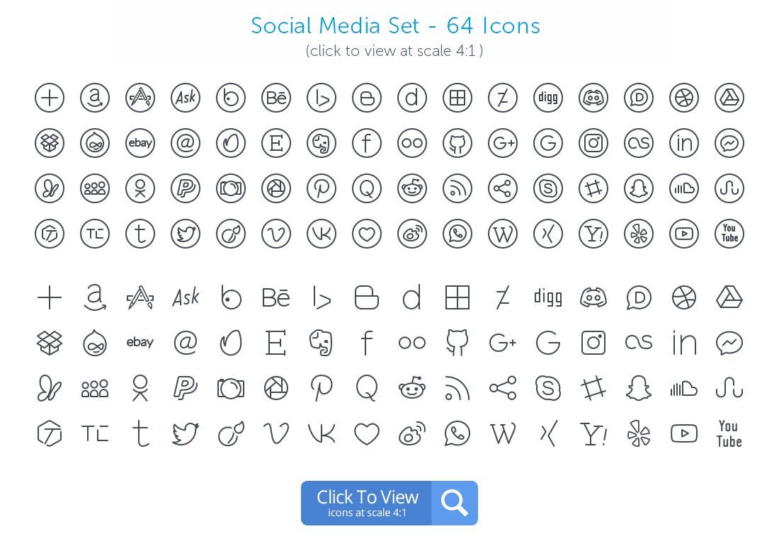 Social Media icons preview