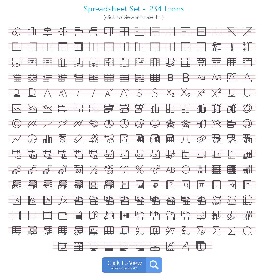 Spreadsheet icons preview