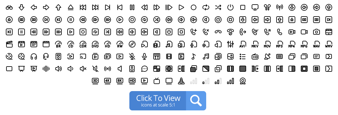 Multimedia icons preview