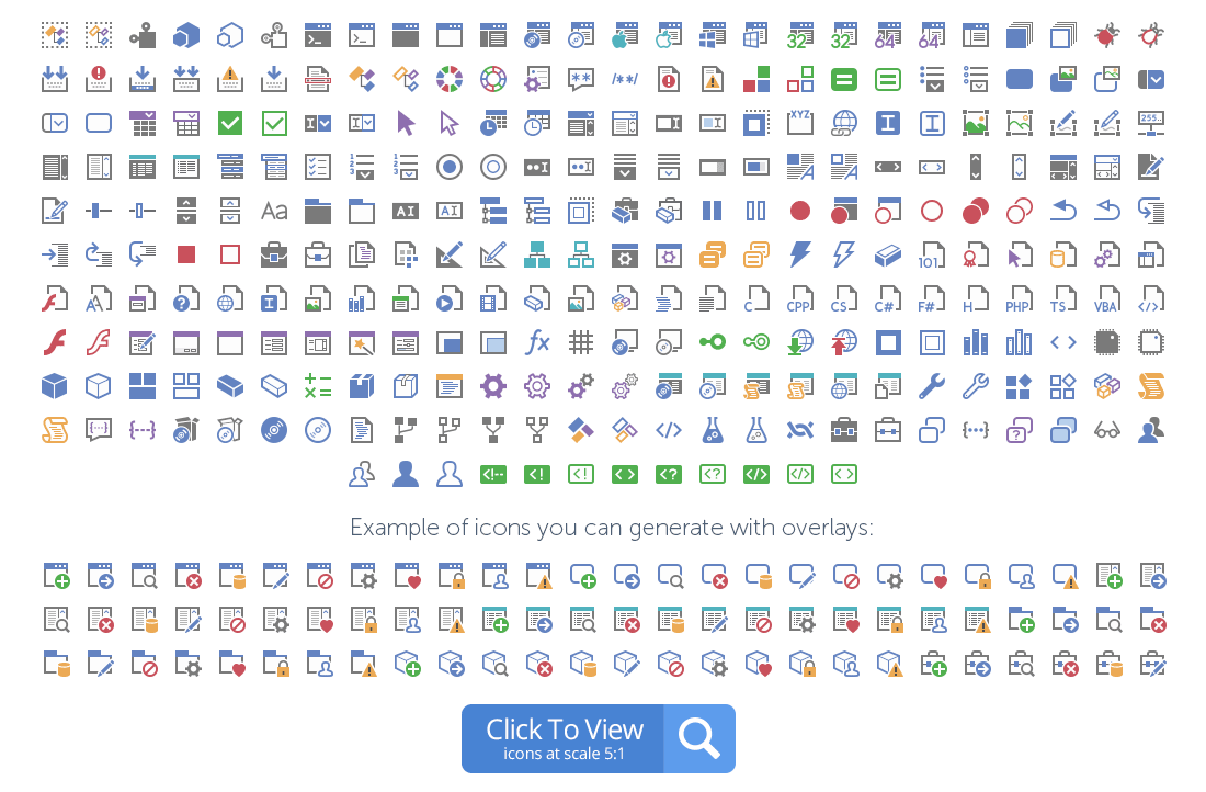 Development icons preview