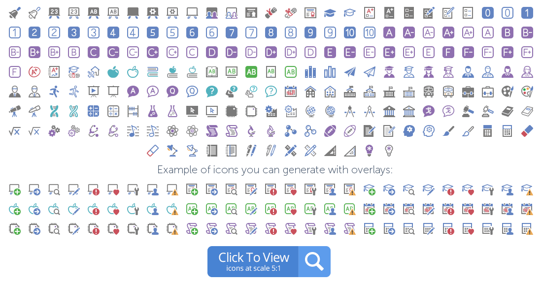 Education icons preview